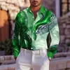 2026 Transfronterizo Amazon Xiyin Estilo Retro Calle 3D Estampado Textura Calle Camisa de Manga Larga para Hombre