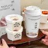 Novo Copo de Papel para Chá com Leite Estilo Chinês, Copo Descartável de 500ml com Tampa, Copo de Papel Resistente ao Calor para Bebidas Quentes, Impressão Comercial