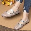 Sandalias Planas Caladas para Mujer, Zapatos de Malla, Nuevo Estilo Verano 2026, Correa Única, Punta Redonda, Zapatos Mary Jane Bajos para Mujer