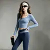 Conjunto de Yoga para Mujer 2026 Otoño Nuevo Pantalones de Cintura Alta Bloque de Color Levanta Glúteos Manga Larga con Almohadillas en el Pecho Ropa Profesional para Fitness
