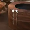 Pendientes de Estrella Versátiles Naturales de Plata de Ley S999 Nuevo Estilo Popular 2025 Pendientes para Perforación que No Necesitan Quitarse al Dormir