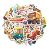 50 Adesivos de Brinquedo Desenho Animado para Compra Direta Transfronteiriça, Estilo Fofo Adesivos de Decoração Mini Motocicleta Infantil para Garrafas de Água e Tablets