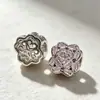 Exquisitas cuentas espaciadoras de flor pequeña, elegantes y lujosas cuentas espaciadoras de flor cuadrada de circonita cúbica, adornos para collares y pulseras DIY, cuentas espaciadoras con agujero pasante