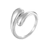 Anillos Joyería Transfronteriza Europea y Americana Diseño Simple Irregular Anillo Curvo Anillo de Superficie Abierta de Lava