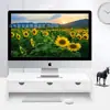 Soporte para Monitor de Computadora Transfronterizo con Cajón, Elevador de Monitor de Escritorio, Soporte de Pantalla para Oficina, Estante de Almacenamiento