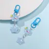 Llavero de Resina con Forma de Corazón y Estrella Transparente de Hielo Estrella de Cinco Puntas Regalo para Mejor Amiga Adorno Colgante Hecho a Mano DIY Venta al por Mayor