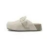 Modelo Primavera 2026 Sapatos Birkenstock de Couro Genuíno com Solas Macias e Grossas, Meias-Sapatos Fechadas e de Calçar para Mulheres, Estilo Casual para Uso ao Ar Livre