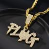 Collar Largo con Colgante de Letra Full Diamante de Aleación Nuevo Producto Transfronterizo Joyería Estilo Hip-Hop para Hombres Precio Bajo de Fábrica Venta al por Mayor