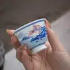 Taza de Cerámica Pintada a Mano Jingdezhen para Té Kung Fu Taza Grande de Paisaje Azul y Blanco Taza Individual de Maestro Uso Personal