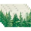 Amazon Manteles Navideños Muñeco de Nieve Árbol de Navidad Manteles Decoración de Mesa de Comedor Occidental Manteles Aislantes Fiesta Navideña