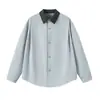Lujo ligero, a la moda, versátil, diseño moderno, chaqueta camisa reversible estilo Chanel, de manga larga, estilo simple para hombre