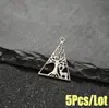 5 Piezas/Paquete Colgante de Reno para Árbol de Navidad Ins Elegante Acero Inoxidable Cortado Geométrico Triángulo Accesorios Regalo de Año Nuevo