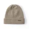 Chapéu de Cashmere Feminino 100% Cashmere Puro Novo Cor Ampla Cashmere Quente Versátil Casual Tricotado Gorro Térmico