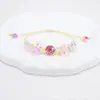 Pulseira de Flores Secas Gipsofila Real Cápsula do Tempo DIY Tecida à Mão Flor Seca Cerâmica Pulseira Flor Eterna Espécime