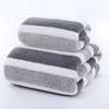 Toallas de Coral Fleece al por mayor transfronterizas para uso doméstico, Toallas de Baño de Raya Sencilla, Toallas Faciales Suaves y Absorbentes, Juego de Toallas de Baño