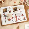 Pacote de Adesivos Atemporais para Pets: Série de Cartas Ilha das Flores Tema Floral Material para Diário DIY Conjunto Base de Decoração, 3 Folhas com 6 Designs
