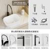 Lavabo de mesa de cerámica para apartamento pequeño estilo crema, lavabo de baño, lavabo de arte para el hogar, lavabo ovalado europeo