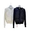 M Mengjia Suéter Ligero de Punto Redondo para Mujer Chaqueta Corta de Plumas Empalmada S 90% Pluma de Pato Blanco Chaqueta Casual Ajustada