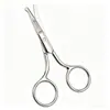 Recortador de Vello Nasal Redondo de Acero Inoxidable Transfronterizo, Recortador Engrosado Antideslizante, Recortador de Cejas para Maquillaje, Tijeras Convenientes para Barba