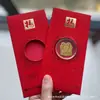 Adesivos de Telefone de Ouro Puro 999 para o Festival da Primavera, Artesanato em Metal de Envelope Vermelho de Alta Qualidade, Presentes para Reunião Anual