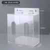 Caixa de armazenamento portátil de parede sem furos para luvas descartáveis, cobre-sapatos de acrílico transparente, máscaras magnéticas e organizador de chapéus
