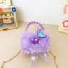 Bolsa Infantil com Laço 2026 Nova Bolsa Transversal para Meninas, Bolsa de Mão com Pérolas, Bolsa de Princesa, Pequena Carteira de Moedas Estilo Chanel