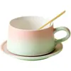 Tazas de Café de las Dinastías Tang y Song, Tazas de Oficina de Alta Gama y Exquisitas con Platillos y Cucharas, Tazas de Leche, Vasos de Agua de Valor Alto de Nicho