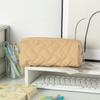 Bolsa de Lápis Acolchoada com Padrão Geométrico de Grande Capacidade para Estudantes, Estojo de Lápis, Cor Sólida, Bolsa Simples de Armazenamento de Artigos de Papelaria, Estojo de Artigos de Papelaria, Novo Estilo