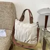 Bolsa de Lona de Gran Capacidad para Mujer 2026 Nueva de Verano Bolso de Mano Casual Tipo Tote para la Escuela el Viaje Diario Bolso Cruzado