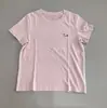 Camiseta de Manga Corta Bordada a Rayas Estilo Coreano para Mujer, Nueva de Verano, Holgada, Adelgazante, Versátil, Casual, Cuello Redondo, Hombro Normal, Top de Moda