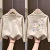 Ropa interior térmica de forro polar para niñas Otoño Invierno Nuevo Estilo Ropa interior Camiseta de manga larga cálida y elegante para niños Top de cuello medio alto Tendencia