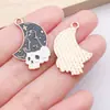 Acessórios de Halloween Transfronteiriços Morcego Gato Preto Chaveiro DIY Colar Brincos Pingente Esmalte Liga Charme
