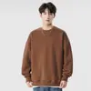 Nova Blusa de Moletom Casual Masculina Cor Sólida Primavera e Outono Pulôver Masculino Manga Longa Camiseta Interna Masculina Marca Moderna Solta
