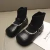 Botas para niña, nueva colección otoño 2026, botines para niños y bebés, elegantes botas de cuero estilo princesa, forradas para invierno con forro polar y algodón