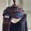 Chal Monocromático de Invierno de Felpa Liso Estilo Perezoso Color Sólido Mohair Grande de Lana Cálida Bufanda Estilo Estudiante Transfronterizo