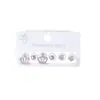 Pendientes de botón de acero inoxidable con forma de flor y corazón de circonita, estilo coreano japonés simple, pendientes de botón con combinación geométrica de corazón, conjunto ins