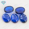 Huagang Gem Em forma de ovo 113 # Base plana Plain Blue Sharp Crystal Bare Stone Oval Arc Safira artificial atacado