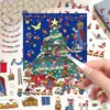 Pegatinas de Escena de Aventura de Nochebuena: Casa Miniatura Navideña 3D DIY, Sin Cortar, Collage de Microescena Festiva Inmersiva