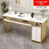 Mesa de manicure moderna, mesa de manicure dupla econômica, mesa de maquiagem, conjunto de mesa e cadeira para salão de manicure de luxo leve estilo japonês, estação de manicure