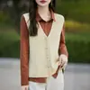 Colete cardigã feminino de lã 100% pura para outono e inverno, suéter de malha solta, camisa base quente para sobreposição