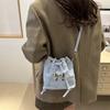 Bolsa de ombro grande, moderna e versátil, com novo design de nicho, estilo coreano, bolsa casual, cor sólida, bolsa tipo balde simples