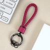 Llavero creativo de cuero para coche, de cuerda tejida, de metal, para parejas, con colgante pequeño para bolso.