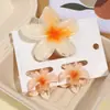 3 Peças Presilha de Cabelo Gradiente de Frangipani Verão Parte de Trás da Cabeça Brilho Exquisito Estilo Férias Presilha de Tubarão Acessório de Cabelo