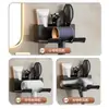 Estante de Almacenamiento para Secador de Pelo, Soporte de Pared para Secador de Pelo de Baño sin Taladro, Estante de Colocación para Secador de Pelo Montado en Pared