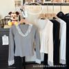 Blusa Base Renda com Bojo Fio Manga Longa Feminina Pura Desejo Spice Girl Slim-Fit Moda Interna