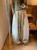 Pantalones Casuales Plisados de Globo Simples Versátiles de Estilo Coreano para Otoño Dulce de Ella 66878 (con cordón en la cintura)