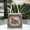 Bolso de Mano Estilo Étnico Bolso de Tela de Arena Bordado Bolso de Tela Mini Casual Fresco Bordado de Hilo Dorado por Ambos Lados Bolso Hanfu