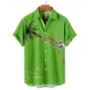 Elemento Navideño Estación Independiente Aliexpress Transfronterizo Ropa de Hombre Impresión Digital 3D Manga Corta con Cuello Camisa Versátil para Hombre