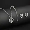 Amor Transfronterizo Zirconia Sintética Pendientes Dulces Frescos Collar E7577-X703