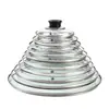 Tapa de olla gorro para el hogar vidrio templado transparente resistente al calor tapa para olla de cocción al vapor tapa redonda de acero inoxidable para olla de sopa